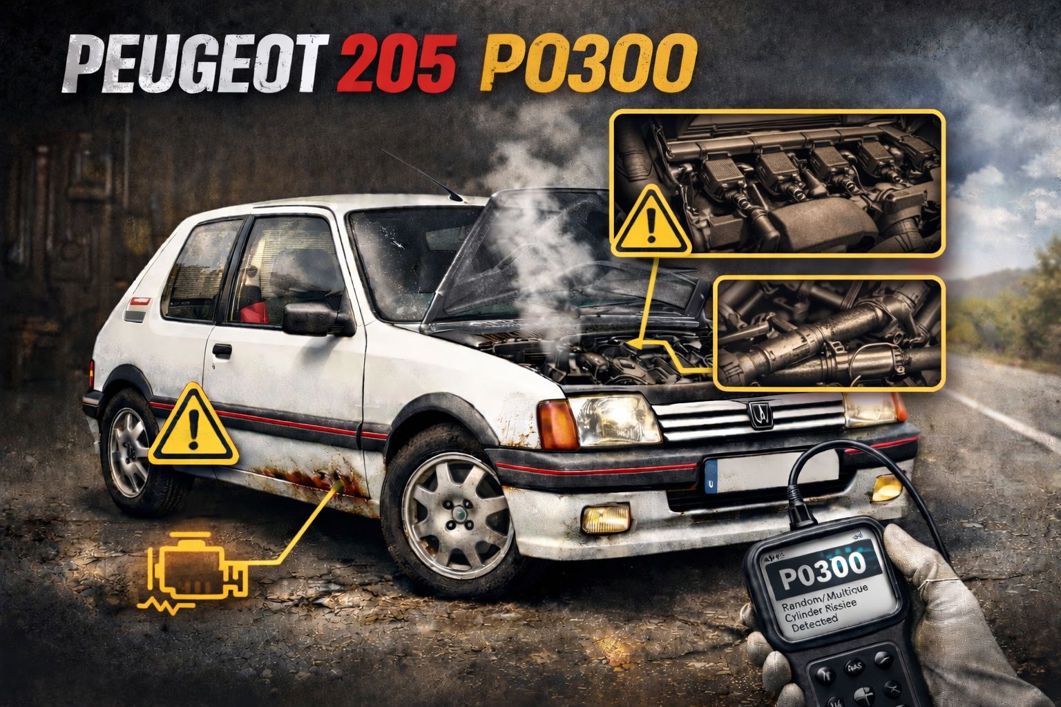 Código P0300 na Peugeot 205: causas e soluções