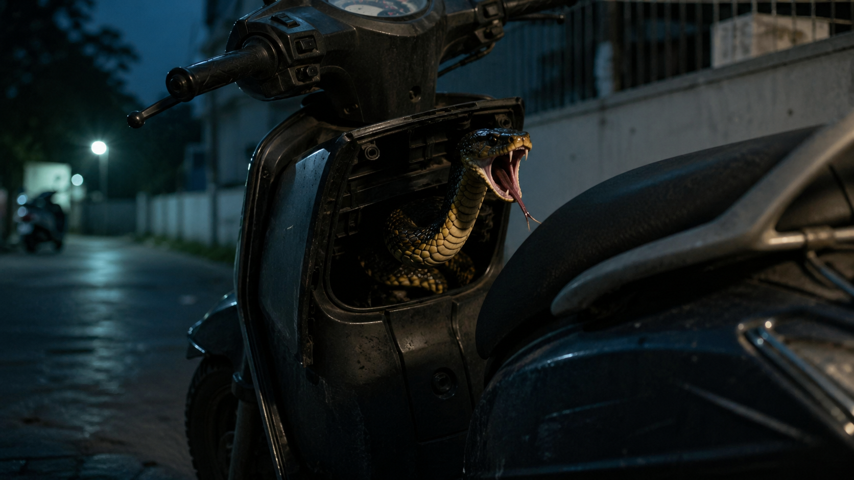 Serpente escondida num scooter: a vídeo insólita que está a fazer rodar a internet